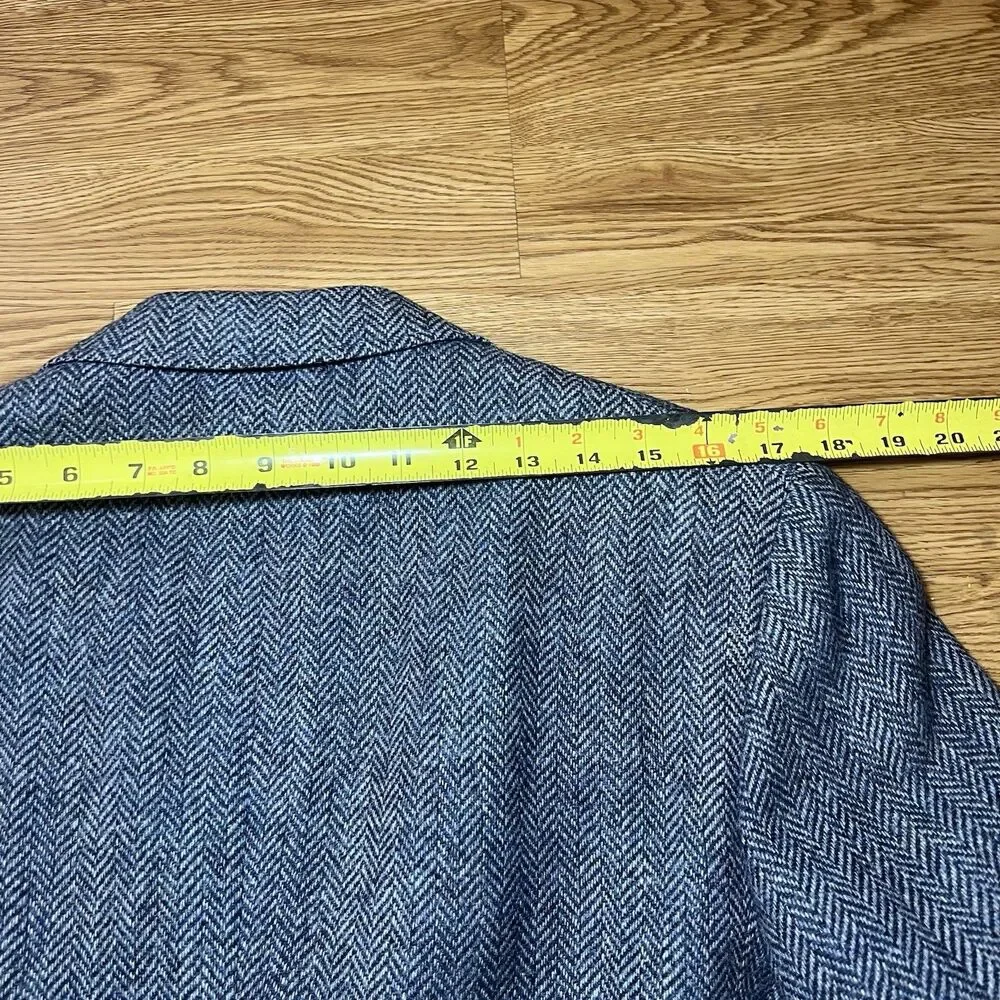 Vtg Men's Cricketeer Harris Grey Tweed 100% Wool Blazer Coat Herringbone Sz 40